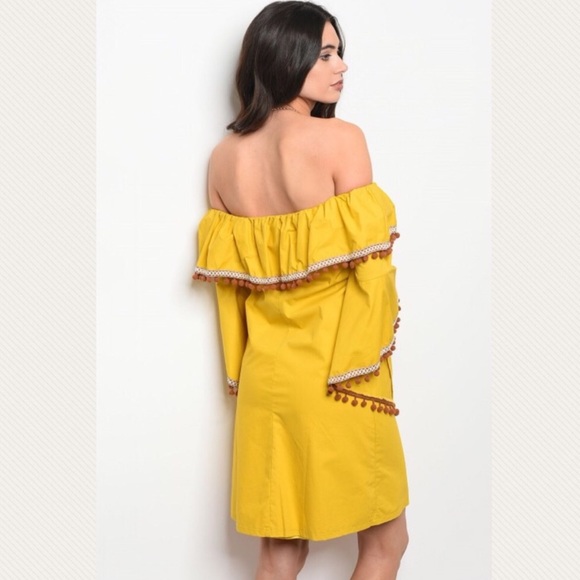 Pom Poms & Ruffles Bardot Dress - Picture 3 of 3